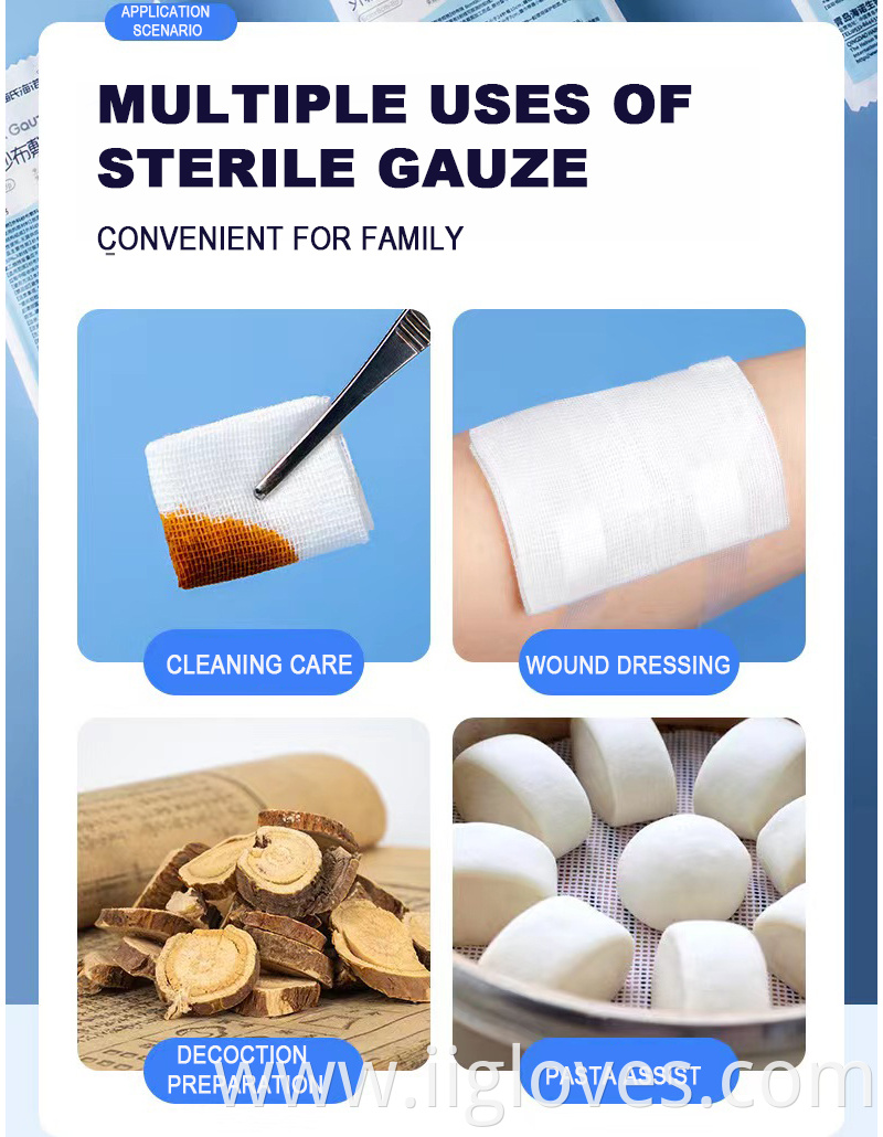 Cotton Gauze Swabs Medical Surgical Consumables Sterile Gauze Pad